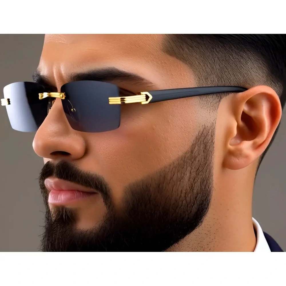 Sunglasses Sophisticated Gangster Style‎ UV400 Protection Dark Black Lens Buffs